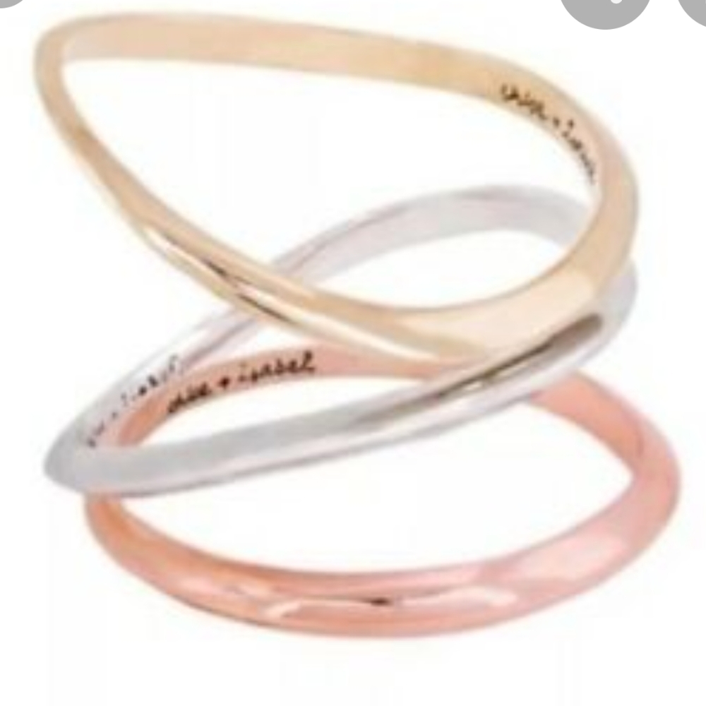 C+I Tri-Tone Bangle Bracelet SET